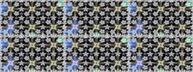 Güzel kumaş deseni. Raster suluboya deseni, narin çiçekler, siyah çiçekler, tebrik kartı şablonu..