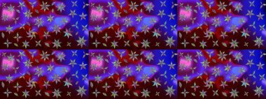 Çiçekli karalama şeklinde Raster çiçek deseni. Kahverengi renkli çiçekler. Yumuşak, bahar çiçekli arka plan.