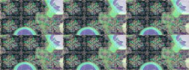 Raster illüstrasyonunda kusursuz çiçek deseni. Mavi renkte çiçekler.