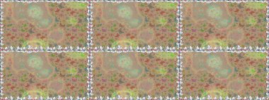 Kumaş, tekstil, baskı ve davetiye için arka plan. Suluboya soyut parlak desenli kelebek kanatları, retro renkler. Bej ve nötr renklerde resimler.