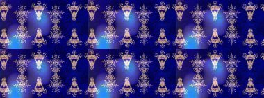 Güzel kar tanesi. Yuvarlak raster kar tanesi. Soyut kış mavisi, menekşe ve siyah süs. Renkli arka planda izole tatlı kar taneleri. Raster illüstrasyonu.