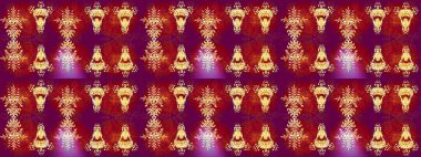 Sanat terapisi tarzı zen çizim için altın mandala şeklindeki kar tanelerini birleştirin. El çizimi, dövme stili, kumaş tasarımı ve Raster illüstrasyonunda kartlar..