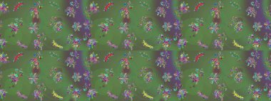 Kar tanesi renkli desen. Snowflakes desen. Raster kar taneleri arka plan. Renk arka plan üzerinde izole soyut kar taneleri ile düz tasarım. Raster illüstrasyon.