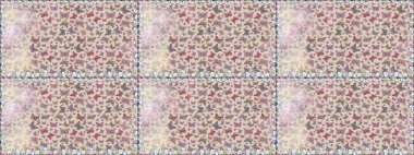 Moda sevimli kumaş tasarımı. Raster illüstrasyonu. Fantezi çizimi. Kelebeklerle güzel bir moda modeli. Gri ve nötr renklerle çizim.