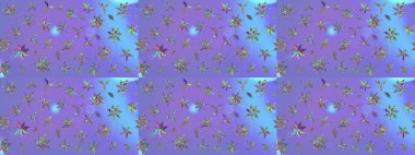 Düz Çiçek Elementleri Tasarımı. Renkli Bahar Teması eskiz kalıbı. Çiçek deseni. Raster çizimi. Güzel kumaş deseni..