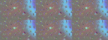 Raster illüstrasyonu. El çizimi çiçekli soyut çizim kalıbı. Gri renkli çiçekler.