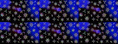 Raster illüstrasyonu. Siyah renklere karalamalı çiçek deseni çiz.