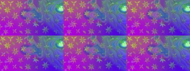 Renkli Bahar Teması eskiz kalıbı. Düz Çiçek Elementleri Tasarımı. Mor renkli çiçekler. Raster illüstrasyonunda çiçek deseni çizimi.