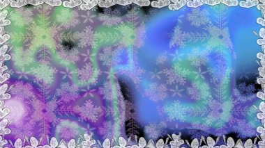 Raster deseni. Yumuşak, mavi renkte bahar çiçekleri. Patlayan çiçekler soyut olarak yerleştirilmiş. Raster illüstrasyonu.