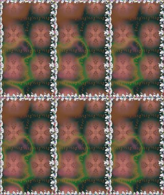 Renkli Bahar Teması eskiz kalıbı. Kahverengi renkli çiçekler. Düz Çiçek Elementleri Tasarımı. Asya tekstil tarzında. Raster illüstrasyonu. Çiçek desenini çiz.