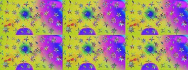 Raster - stok. Sarı çiçekli eskiz deseni, suluboya çiçek deseni, sevimli çiçek, duvar kağıdı, kart veya kumaş için fayanslı.