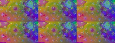 Suluboya çiçekli çiçek deseni. Yeşil renkli Asya tekstili. Raster illüstrasyonu.