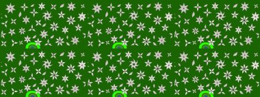 Suluboya çizim kalıbı. Çiçekler suluboya tarzında yeşil renkte. Çiçek izi.