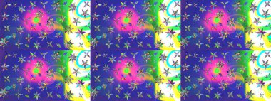 Robot resim. Motley illüstrasyonu. Küçük çiçekte güzel bir desen. Küçük renkli çiçekler. Çiçekli yaz çiçekleri. Moda baskıları için zarif bir şablon.