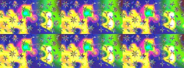 Bahar çiçekleriyle güzel bir çiçek deseni çizmişsin. Raster illüstrasyonu. Güzel kumaş deseni.