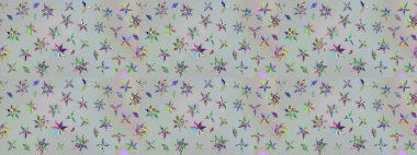 Robot resim. Raster illüstrasyonu. Küçük çiçekte sevimli çiçek deseni var..