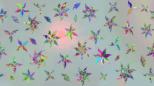 Manzaralı çiçek deseni. Üst manzara, yumuşak gri renk tarzı. Çiçek kompozisyonu, el boyası, hassas şablon. Sevgililer günü ve tebrik kartı konsepti için şık bir davet.