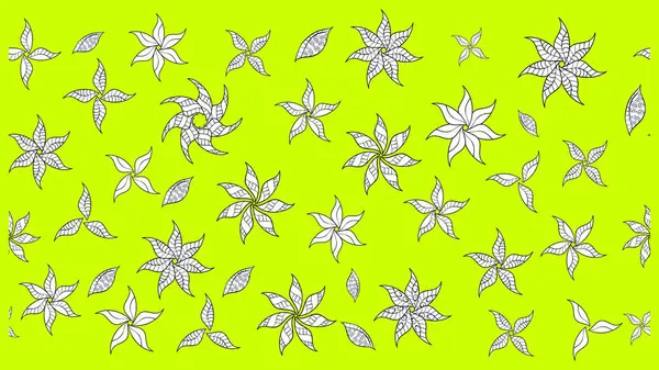 Raster illüstrasyonu. Raster illüstrasyonundaki çiçek desenli çizim. Güzel kumaş deseni. Yeşil renklerde.