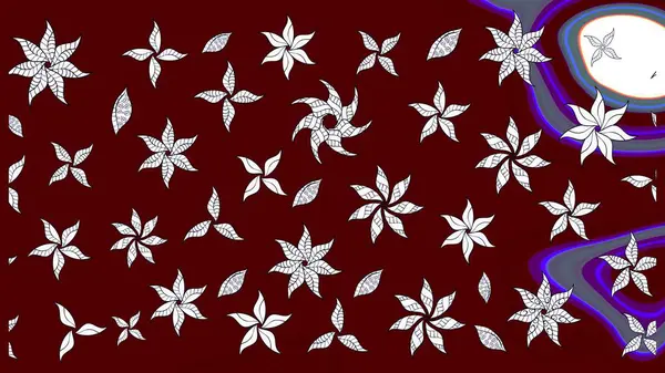 Raster illüstrasyonu. Küçük çiçekteki sevimli çiçek deseni. Kırmızı renkte çiçekler.