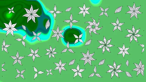 Raster illüstrasyonu. Küçük çiçekli şirin bir desen. Çiçek ve yapraklı çiçek deseni.