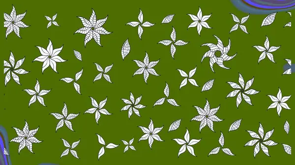 Yeşil renkli çiçekler. Elle boyanmış suluboya resim çizimi çiçekler ve bitkiler.