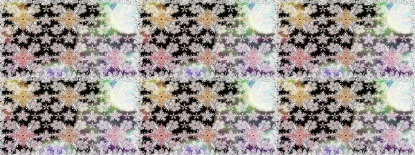 Tarafsız, tarafsız. Retro tekstil tasarım koleksiyonu. Çiçekli ipek eşarp. 1950-1960 motifleri. El çizimi çiçek elementleriyle soyut, dikişsiz raster deseni..