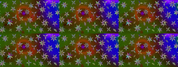 Şirin çiçekli, desenli, yeşil renkli bir eskiz deseni. El çizimi çiçek çizimi deseni (fayans). Tekstil için suluboya çizim deseni.