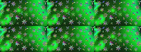 Yeşil renkli çiçekler. Çiçekli karalama şeklinde Raster çiçek deseni. Yumuşak, bahar çiçekli arka plan.