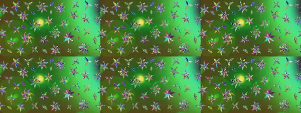 Renkli Bahar Teması eskiz kalıbı. Yeşil renkte zarif çiçek buketi suluboya. Raster illüstrasyonu. Düz Çiçek Elementleri Tasarımı.