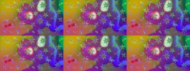 Klasik çiçek desenli. Paketleme, tekstil, duvar kâğıdı için çiçek eskizi. Yumuşak pamuk tasarımı. Yumuşak fayans. Raster taze dokusu.