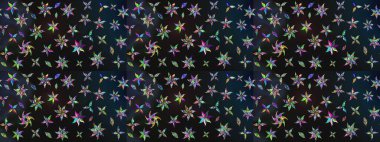 Renkli Bahar Teması eskiz kalıbı. Gri renkli çiçekler. Düz Çiçek Elementleri Tasarım Raster illüstrasyonu. Çiçek eskiz kalıbı geçmişi.