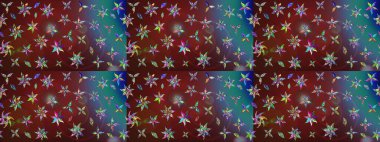 Düz Çiçek Elementleri Tasarımı. Raster. Renkli Bahar Teması çizim şablonu.