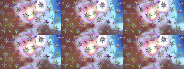 Tarafsız renklere karalamalar çizilmiş çiçek deseni. Raster illüstrasyonu.