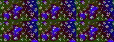 Kumaş desenli papatya çiçeği detayı. Kahverengi renkte çiçekler.