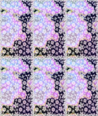 Raster illüstrasyonu. Chichi 'nin kumaş kalıbını çiz. Çiçek deseni. Renkli Bahar Teması eskiz kalıbı. Düz Çiçek Elementleri Tasarımı.