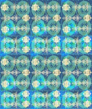 Mavi, tarafsız ve yeşil kar taneleri. Kar tanelerinin soyut arkaplanlı Noel şablonu. Raster illüstrasyonu. Renkler. Noel ve Yeni Yıl moda baskıları için tatil tasarımı.