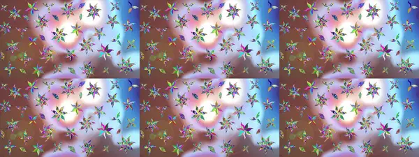 Tarafsız renklere karalamalar çizilmiş çiçek deseni. Raster illüstrasyonu.