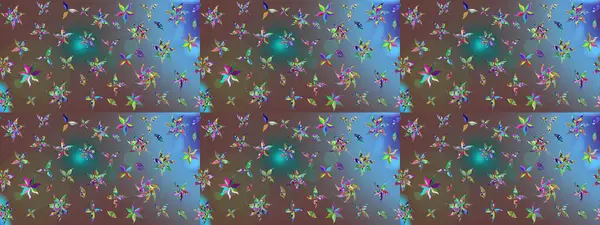 Raster illüstrasyonundaki çiçek desenli çizim. Renkli Bahar Teması eskiz kalıbı. Süslü kumaş deseni. Düz Çiçek Elementleri Tasarımı.