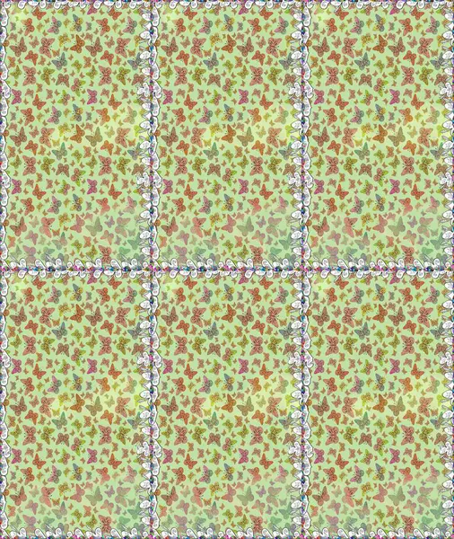 Raster illüstrasyonu. Kıyafet tarzı için tarafsız arka plan dekorasyonu. Farklı renkte kelebeklerin çizimi. Fantezi renkli resimler koleksiyonu. Tasarım için Raster Kelebekleri.