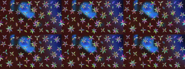 Suluboya çiçekli çiçek deseni. Kahverengi renkli Asya tekstili. Raster illüstrasyonu.