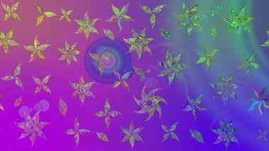 Küçük renkli çiçekler. Robot resim. Küçük çiçekte güzel bir desen. Moda baskıları için zarif bir şablon. Motley illüstrasyonu. Çiçekli bahar çiçekleri.