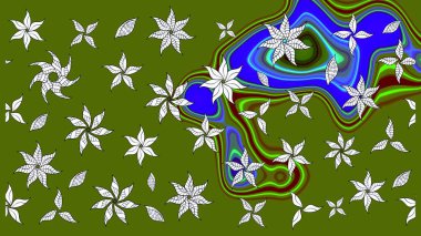 Şekil verilmiş çiçeklerle eskiz deseni. Çiçek deseni duvar kağıdı, desen dolguları ve web sayfası arka planı için kullanılabilir. Süslü zentangle çizim dokusu, soyut çiçeklerle süslenmiş..