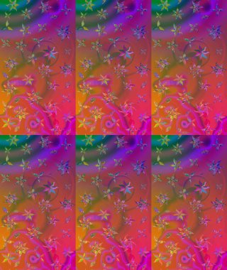 Küçük çiçekteki sevimli çiçek deseni. Bir sürü pembe soyut çiçekli tropikal eskiz deseni. Varicolopink raster çizimi.