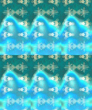 Raster illüstrasyon kar taneleri. Kışın sembolü. Güzel dekorasyon. Mavi, nötr ve yeşil renkli suluboya kar taneleri.