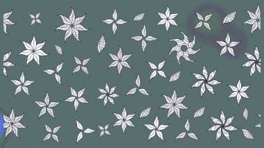 Klasik çiçek tasarımı elementleri. Raster illüstrasyonu. Tarafsız kıvırcık çiçekler nötr renklerde şekillenir.