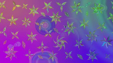 Tropik çiçek desenleri. Mor renkli çiçekler. Raster illüstrasyonu.