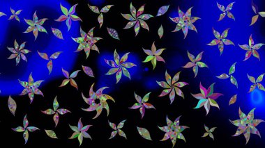 Robot resim. Moda baskıları için zarif bir şablon. Küçük renkli çiçekler. Motley illüstrasyonu. Küçük çiçekte güzel bir desen. Çiçekli bahar çiçekleri.