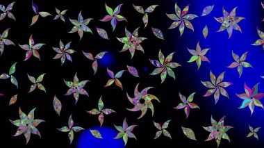 Tropik çiçekler. Siyah renkli çiçekler. Gömlek çizimi Arkaplan Deseni.