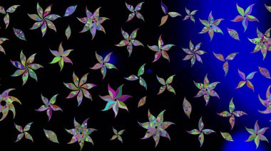 Raster illüstrasyonu. Çizim çiçek deseni duvar kâğıdı olarak kullanılabilir. Siyah renkte çiçekler.