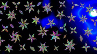 Raster resim. Çiçek desenli çiçek ve yaprakları ile. Sevimli küçük çiçek desenle.